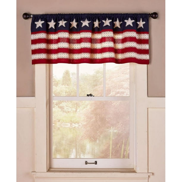 STAR SPANGLED AMERICAN FLAG VALANCE AMERICANA PATRIOTIC BANNER COUNTRY WINDOW